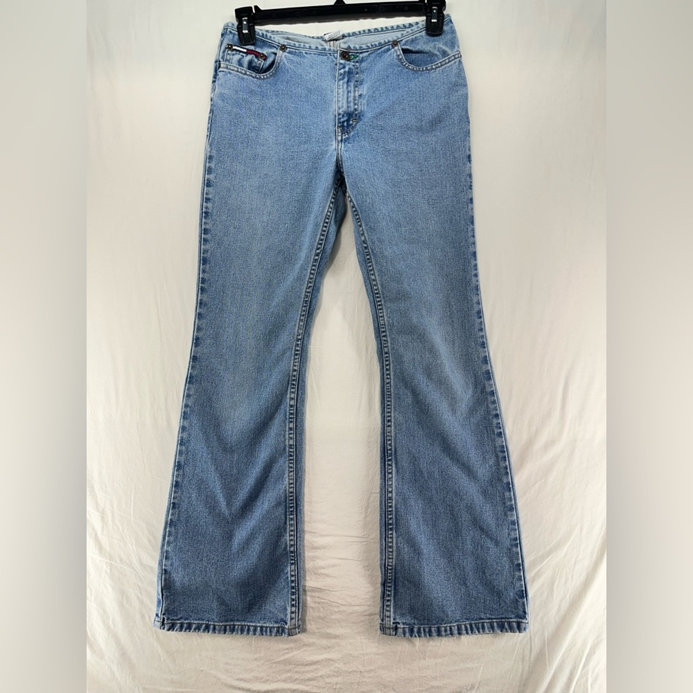 Tommy Hilfiger Vintage Jeans Light Wash No Waistband Bootcut Womens Size 9